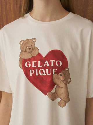 Cool-to-touch Bear Heart Printed T-shirt