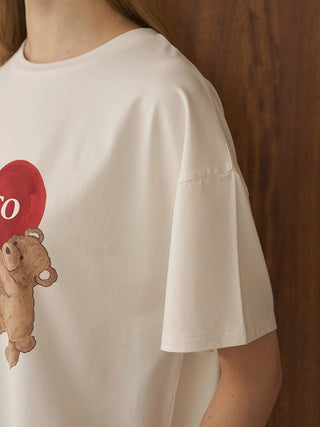Cool-to-touch Bear Heart Printed T-shirt