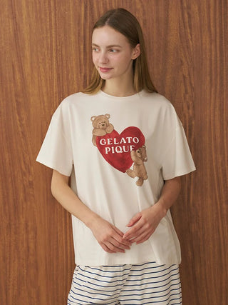 Cool-to-touch Bear Heart Printed T-shirt