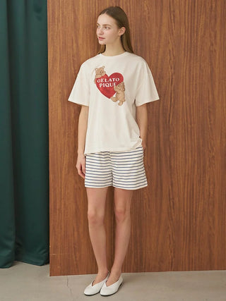 Cool-to-touch Bear Heart Printed T-shirt
