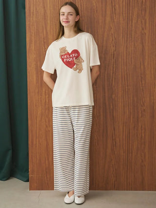 Cool-to-touch Bear Heart Printed T-shirt