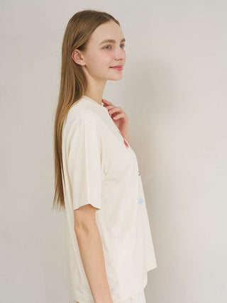 Cool-to-touch Summer Bear One-point Printed T-shirt