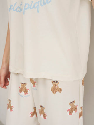 Cool-to-touch Summer Bear One-point Printed T-shirt