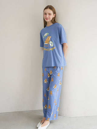 Cool-to-touch Summer Bear One-point Printed T-shirt