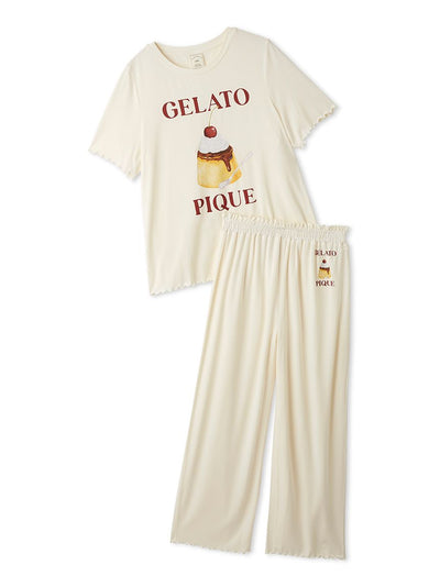 Cool Rayon Pudding T-shirt & Pants Set gelato pique