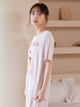 Cool Rayon Pudding T-shirt & Pants Set