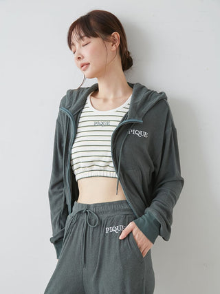 UV-cut Cool Pile Sporty Hoodie