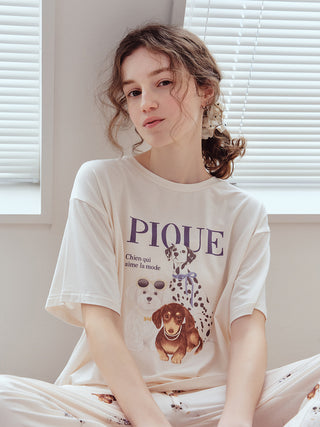 Cool-to-touch Fashionable Cats & Dogs Printed T-shirt