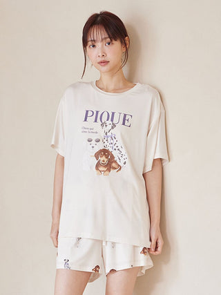 Cool-to-touch Fashionable Cats & Dogs Printed T-shirt