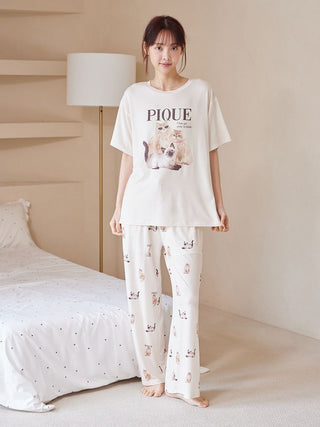 Cool-to-touch Fashionable Cats & Dogs Printed T-shirt