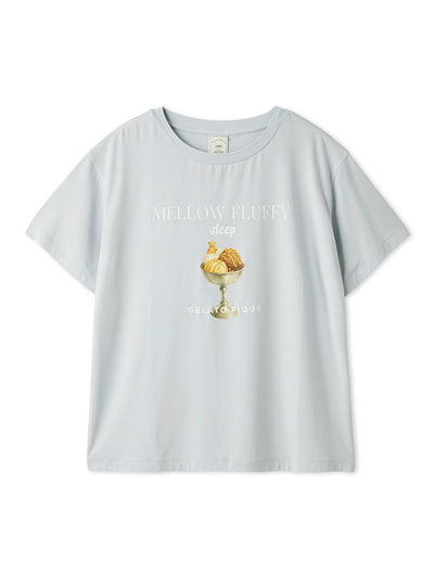 COOL Rayon Mellow Fluffy Dessert Logo T-shirt gelato pique