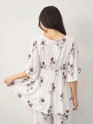 Cool Rayon Cosmos Printed Pullover With Built-in Bra