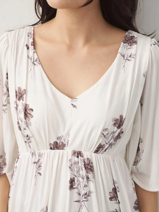 Cool Rayon Cosmos Printed Pullover With Built-in Bra