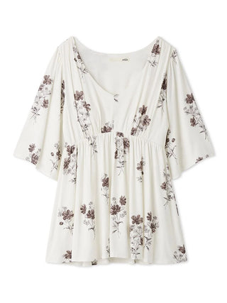 Cool Rayon Cosmos Printed Pullover With Built-in Bra