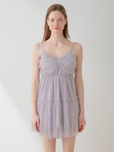 Camisole Tulle Mini Dress gelato pique