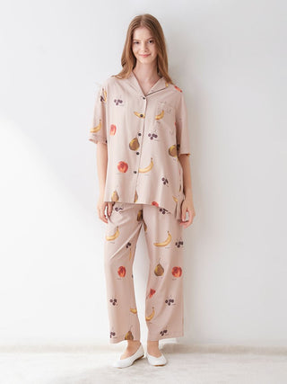 Juicy Fruit Motif Pajama Long Pants