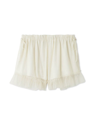 Tulle Lounge Shorts in OFF WHITE, Women's Loungewear Shorts at Gelato Pique USA.