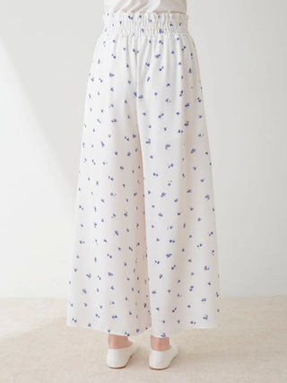 Small Floral Print Pajama Pants in BLUE, Women's Loungewear Pants Pajamas & Sleep Pants at Gelato Pique USA.