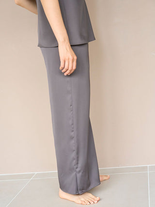 Satin Lounge Pants in CHARCOL GRAY, Women's Loungewear Pants Pajamas & Sleep Pants at Gelato Pique USA.