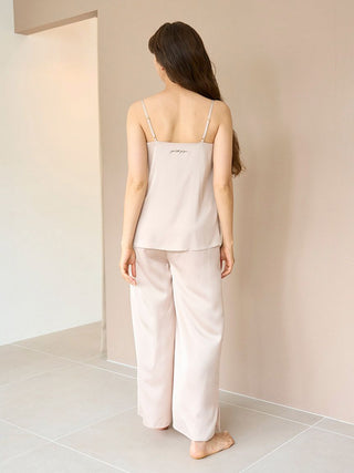 Satin Lounge Pants in BEIGE, Women's Loungewear Pants Pajamas & Sleep Pants at Gelato Pique USA.