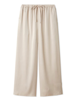 Satin Lounge Pants in BEIGE, Women's Loungewear Pants Pajamas & Sleep Pants at Gelato Pique USA.