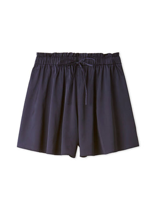 Satin Strawberry Embroidered Lounge Shorts in NAVY, Women's Loungewear Shorts at Gelato Pique USA.