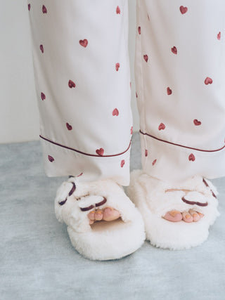 [Valentine] Heart Pattern Satin Long Pants