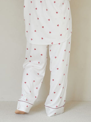 [Valentine] Heart Pattern Satin Long Pants