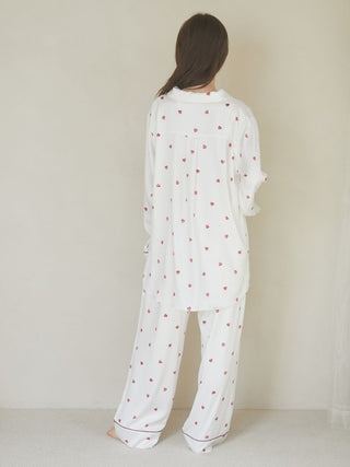 [Valentine] Heart Pattern Satin Long Pants