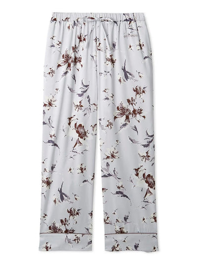 Floral Satin Piped Long Pants gelato pique
