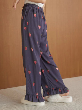 Strawberry Print Twill Long Pants