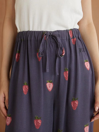 Strawberry Print Twill Long Pants