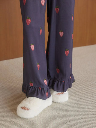 Strawberry Print Twill Long Pants