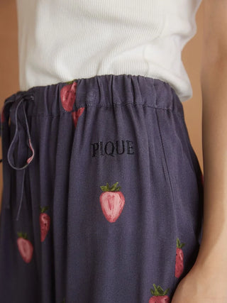 Strawberry Print Twill Long Pants