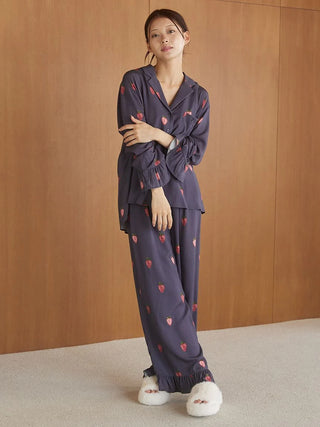 Strawberry Print Twill Long Pants