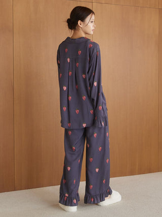 Strawberry Print Twill Long Pants