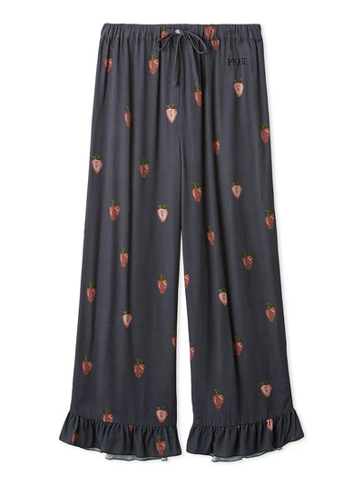 Strawberry Print Twill Long Pants gelato pique