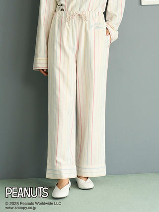 [PEANUTS] Original Art Rainbow Stripe Flannel Pants