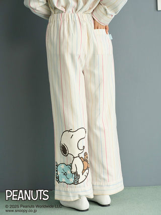 [PEANUTS] Original Art Rainbow Stripe Flannel Pants