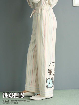 [PEANUTS] Original Art Rainbow Stripe Flannel Pants