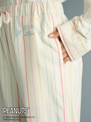 [PEANUTS] Original Art Rainbow Stripe Flannel Pants