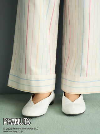 [PEANUTS] Original Art Rainbow Stripe Flannel Pants