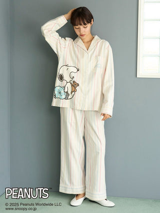 [PEANUTS] Original Art Rainbow Stripe Flannel Pants