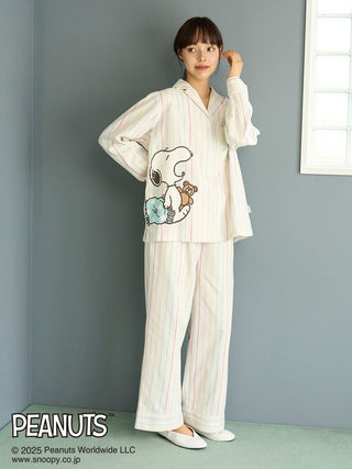 [PEANUTS] Original Art Rainbow Stripe Flannel Pants