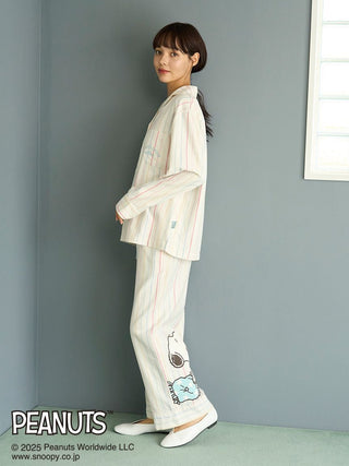 [PEANUTS] Original Art Rainbow Stripe Flannel Pants