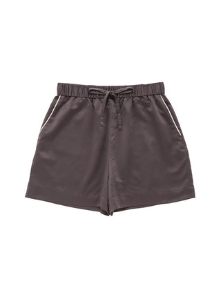 Satin Logo Embroidery Shorts