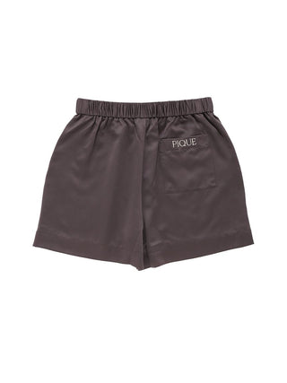 Satin Logo Embroidery Shorts