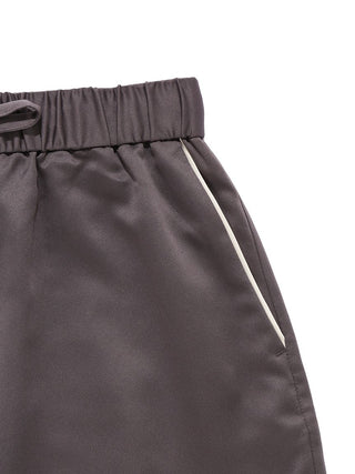 Satin Logo Embroidery Shorts