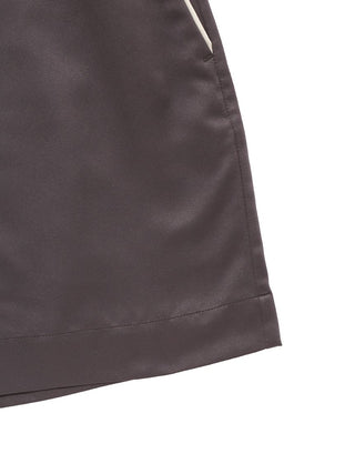 Satin Logo Embroidery Shorts