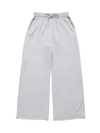 Satin Logo Embroidery Pants